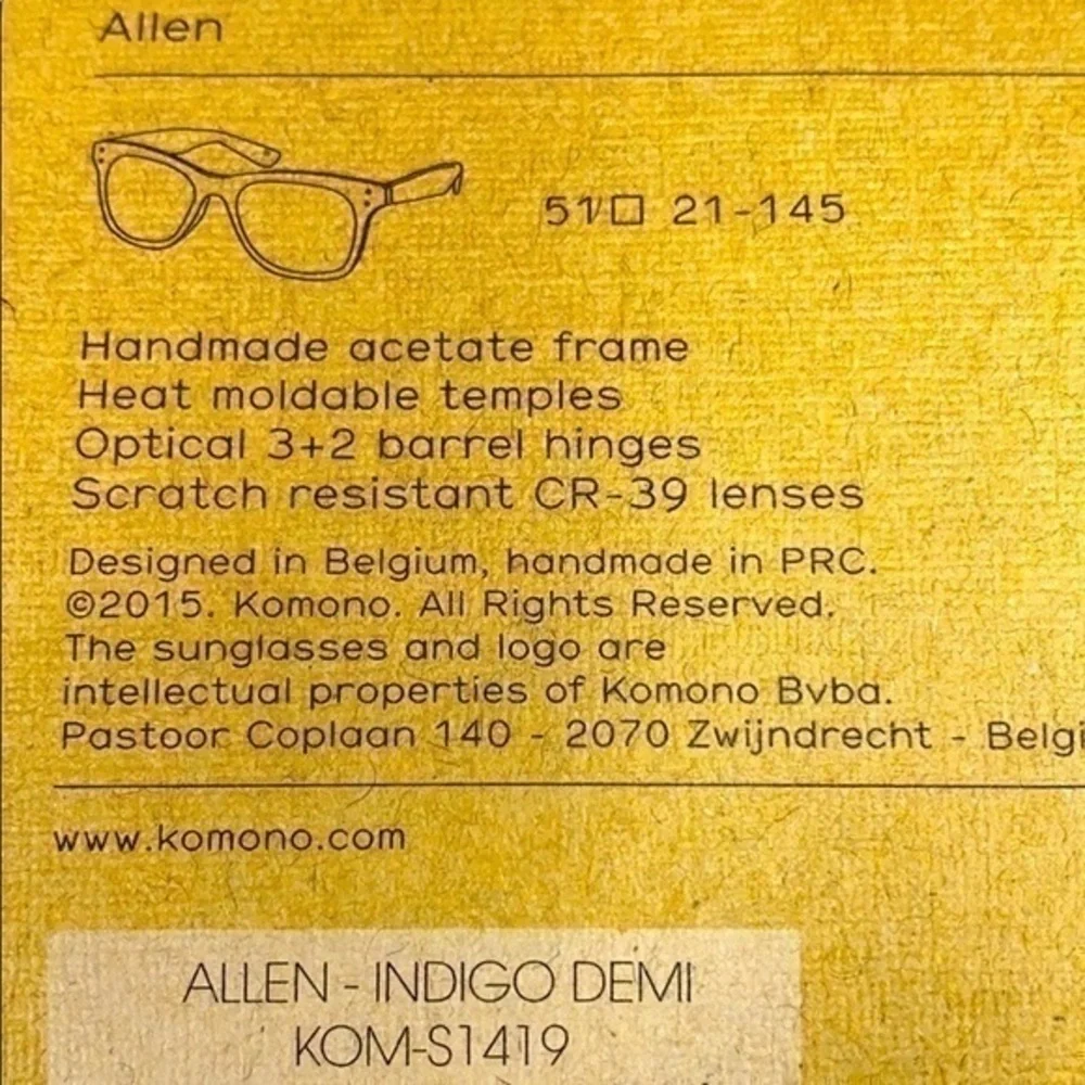 KOMONO The Allen Indigo Demi Sunglasses Blue Tortoise wayfarer UV400